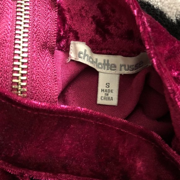 Charlotte Russe Size S Maroon Velour Dress - Picture 5 of 5